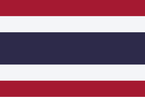 Die Flagge zeigt horizontale Streifen in Rot, Weiß und Blau. Es gibt zwei rote Streifen oben und unten, einen weißen Streifen darüber und darunter sowie einen breiten blauen Streifen in der Mitte.